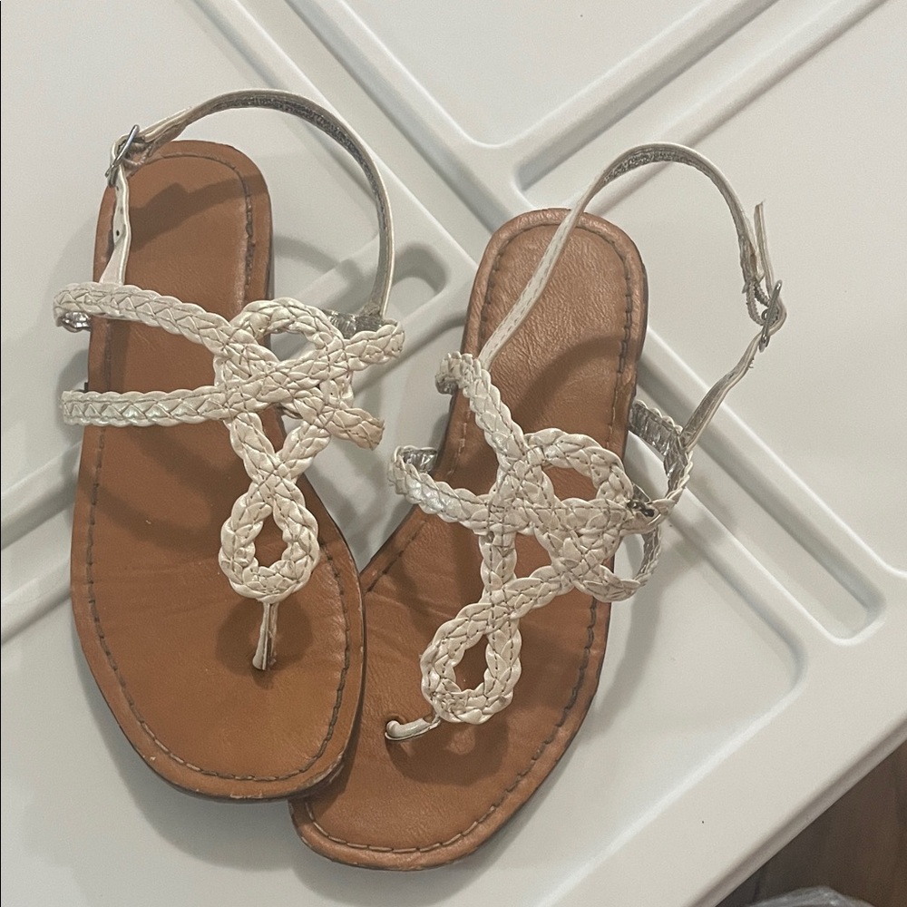 Wonder Nation Braided White Sandals